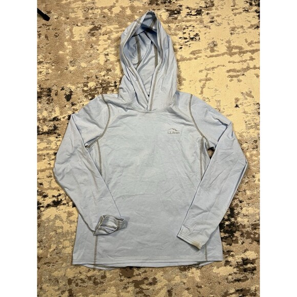 L.L. Bean Tops - LL Bean No Fly Zone Hoodie Womens Small Blue Base Layer Long Sleeve Stretch